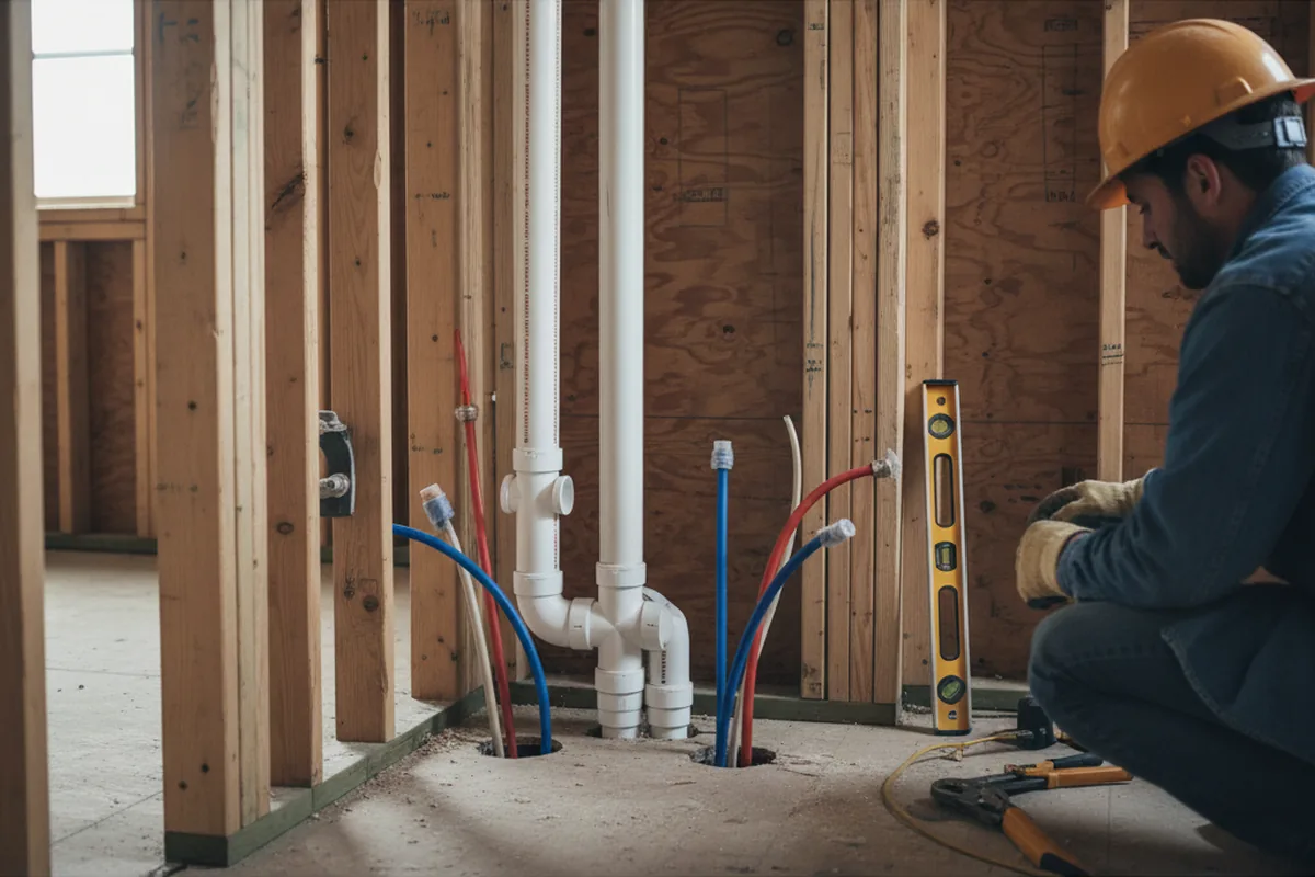 Drain and supply rough-in during Drain Cleaning in La Vergne